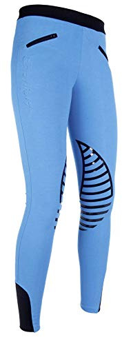 HKM 9228, Reitleggings Starlight, Pantalones de Equitación para Mujer, Turquesa (Türkis/Schwarz), 158/164