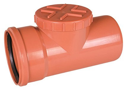 Aquer Reinigungsrohr Revisionsöffnung DN160/150, Polypropylen, Orange, 1 Stück