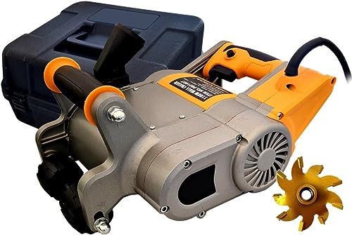 Scanalatrice Scanalatore Tracciatrice Macchina da Taglio Elettrica Professionale Motore 1100W da 1600 Giri/Min con Fresa da 25mm ideale per Muri Pareti in Cemento fornita in Comoda Valigetta per il Trasporto -- (Cod. 5835)
