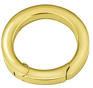 Quiges Clip Ring Carrier Gold 17 mm Edelstahl Verbindungsring für Kette und Coin Anhänger mit Karabiner Snap Verschluss