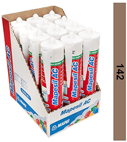 Mapesil Sigillante in silicone resistente alla muffa AC marrone 142 (quantità di 12)