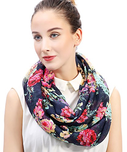Lina & Lily tubhalsduk loop sjal scarf med fjärilar (Flerfärgad)