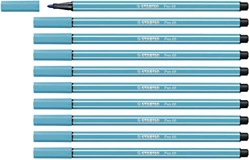 STABILO - Premium-Filzstift - Pen 68-10er Pack - hellblau