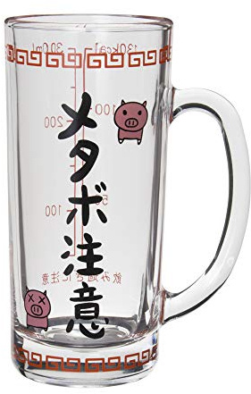 Sunart SAN1761 Funny Tableware, Prevents Metabolic Intake Alcohol, Calorie Scale, Approx. 10.1 fl oz (300 cc), Beer Mug, Funny Stein Glass, Drinking Lover Present, Men, Women, Dad, Birthday Gift,