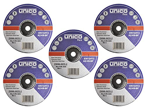 5 Stück Schruppscheibe Ø 230mm für Winkelschleifer T27 gekröpft Schleifmopteller