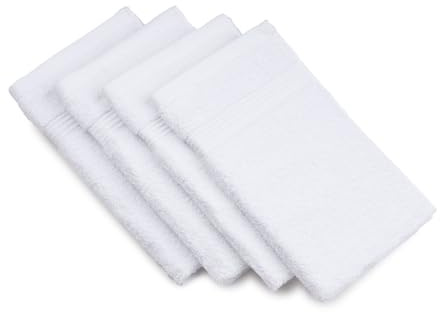 Gözze - Asciugamano per gli Ospiti New York, Set da 4 Pezzi, Morbido e Assorbente, 100% Cotone, 30 x 50 cm - Bianco