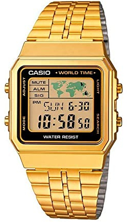 Casio Reloj Hombre Digital Cuarzo con Correa de Acero Inoxidable A500WGA-9