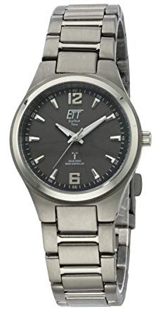 ETT Eco Tech Time Funk Solar Damen Uhr Analog mit Titan Armband ELT-11326-11M