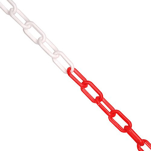 25m x 6mm Plastic Barrier Chain Link Safety Decorative Garden Fence - Red & White