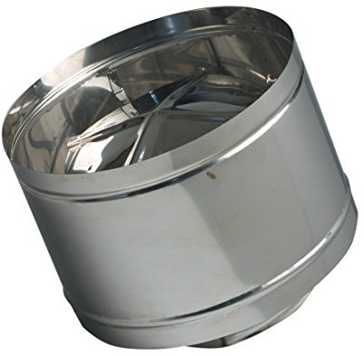 Comignolo Antivento Fumaiolo Botte Attacco Tondo Maschio D.200 Acciaio Inox Aisi 304 per Stufa Camino