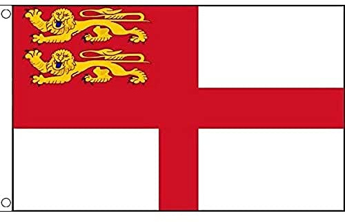 AZ FLAG Drapeau Sercq 150x90 cm Polyester 100D 2 Œillets | Usage intérieur et extérieur Drapeau décoratif de l'Í®le Anglo-Normande de Sark coutures doubles et bords renforcés