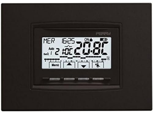 Perry 1CRCDS28 Cronotermostato da Incasso a Batterie, 3 V, Nero