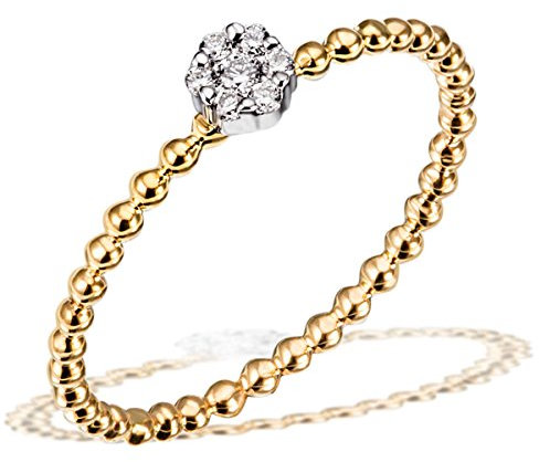 Goldmaid Damen-Ring Verlobung Glamour 585 Bicolor teilrhodiniert Diamant (0.07 ct) Brillantschliff weiß Gr. 54 (17.2) Verlobungsring Diamantring