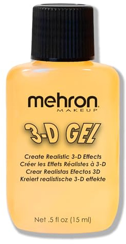 Mehron Make-up 3-D Gel | Gelatine-Special-FX-Make-up | Halloween-FX-Make-up & Narbengel | Kunsthaut für Bühne, Film, Theater, Cosplay und Halloween (15 ml, Clear)