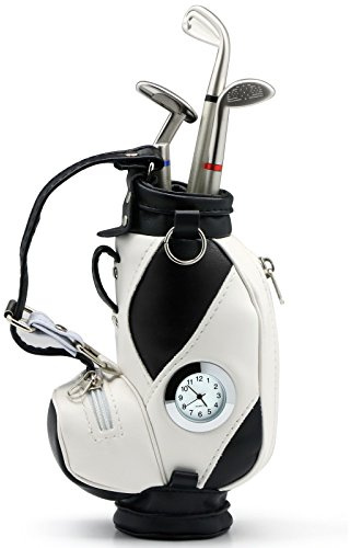 TRIXES Sacca da Golf Gadget Porta Penne con Penne a Forma di Mazza da Golf e Orologio