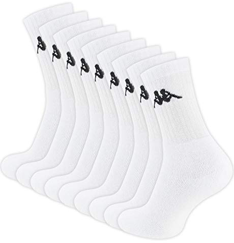 Kappa 9 Paar Original Tennissocken, Sportsocken in weiss, Gr. 43-46
