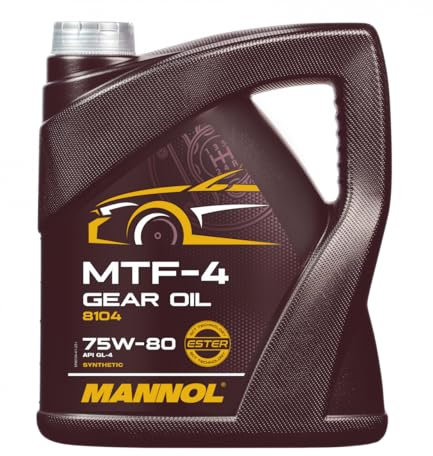 Mannol 8104 MTF-4 Getriebeoel 75W-80 SAE Huile d'engrenage synthétique, Jaune/marron