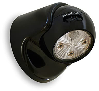 Auraglow Battery Operated Motion Activated PIR Sensor Removable Cordless LED Security Light (Black, Without Batteries)