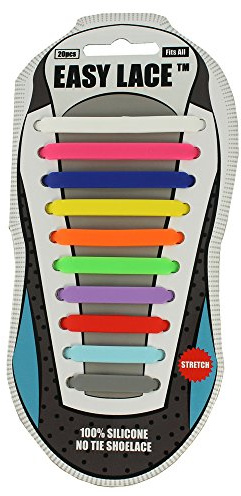 Easy laces Schnürsenkel Silicone, EAS210RB, Mehrfarbig (Rainbow 210), One Size