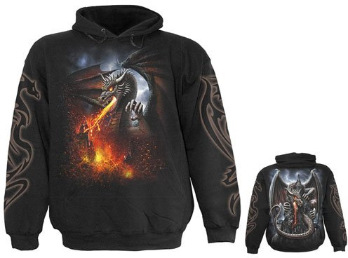 SPIRAL - Pull-over à Capuche Dragon Lava (in S)