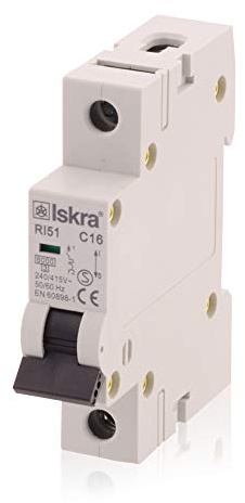 Sicherungsautomat Leitungsschutzschalter MCB Eco-Line, 16A, Typ C, 1-polig, 230/400V, bietet effektiven Schutz, 1 Stück