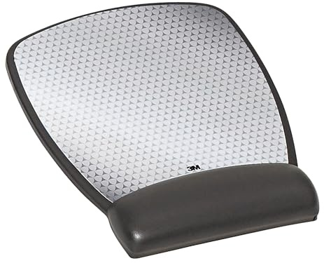 3M Precise Mouse Pad with Gel Wrist Rest, Soothing Gel Comfort with Durable, Easy to Clean Leatherette Cover, Optical Mouse Performance and Battery Saving Design, 8.6 x 6.8, Black (MW309LE)