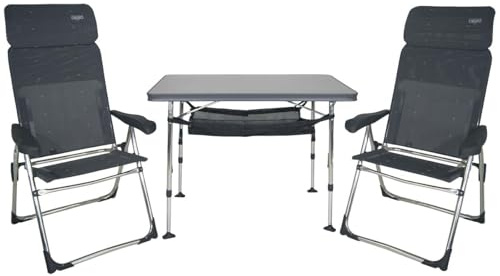 Crespo FRA611966 Metall Stuhl Tischset Valencia, Anthrazit