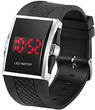 Digiflex Sportivo da Uomo con Luce LED Rossa Digitale di Lusso Stile Regalo Nero