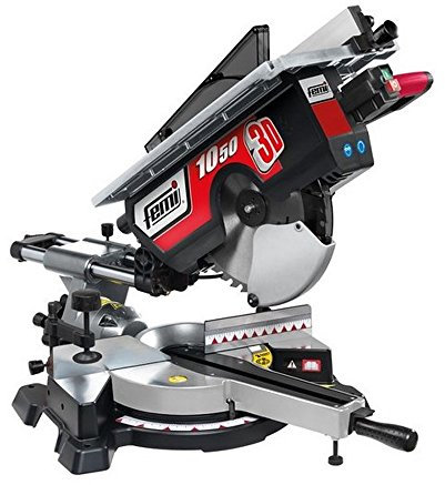 FEMI FM-1050/3D - Troncatrice Telescopica 1800W - 305mm - Legno e Alluminio - 3 Funzioni di Taglio - Laser di Precisione - Barre Scorrevoli Radiali da 30mm - Angolo di Taglio 60°/50°
