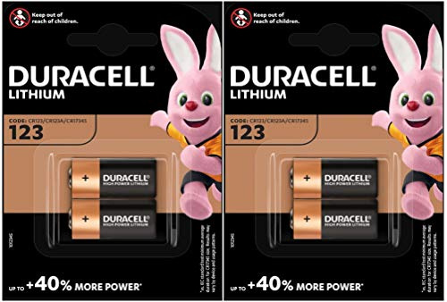 Duracell Ultra Lithium Lot de 4 piles CR123 3 V pour appareil photo numérique – équivalentes à DL123, EL123A, CR123A et CR17345