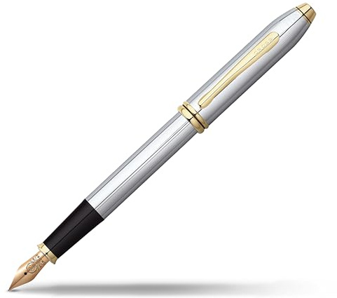 Cross Townsend Füllfederhalter (Rechts- und Linkshänder, M-Feder, inkl. Schwarze Tintenpatrone und Luxus Geschenkbox) Medalist