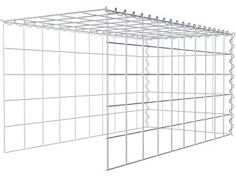 GABIONA Cestino di Pietra Gabbione Maglie rettangolari, 10 x 10 cm, profondità 50 cm, Coltivazione Cestino Typ 4, Chiusura a Spirale, con zincatura galvanica