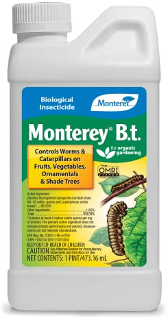 Monterey B.t. - Biological Insecticide for Organic Gardening - 1 Pint Concentrate - Apply Using a Sprayer Following Mix Instructions