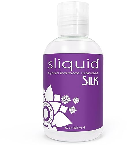 Sliquid Silk Hybrid Silicone & Water-Based Lube, Glycerin Free, 4.2 Fl Oz