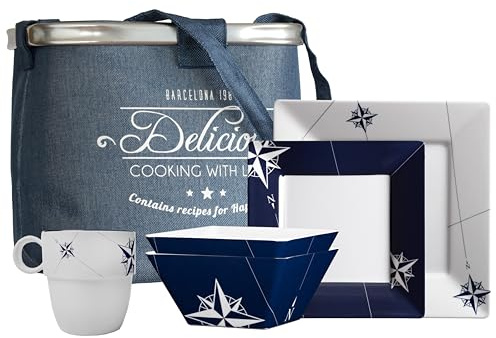 MARINE BUSINESS - NORTHWIND - PACK VAJILLA MELAMINA CUADRADO, 6 SERVICIOS – 24 PC