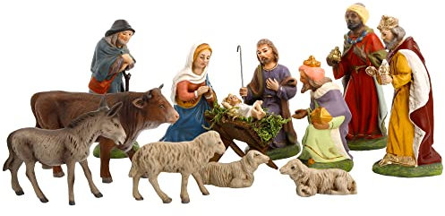 Marolin Krippenfiguren Set mit 12 Figuren, zu 10cm Figuren