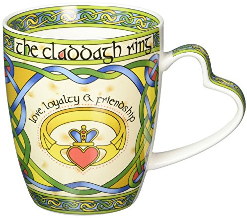 Irländsk Claddagh Ring Bone China mugg - en irländsk gåva designad i Galway Irland av Royal Tara