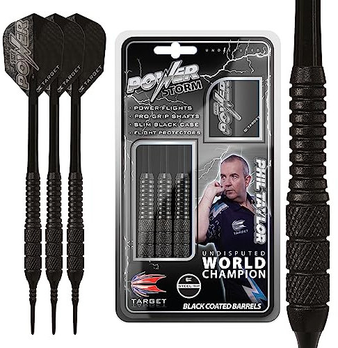 Target Darts Phil Taylor Power Sturmschwarz 18G Messing Softdarts-Set Dartpfeile