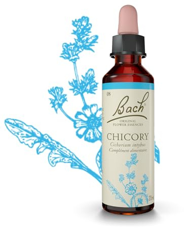 FLEURS DE BACH ORIGINAL - Chicory No 8 - Pour plus de générosité - Aide à donner sans rien attendre en retour - Élixir floral naturel pour le bien-être émotionnel - Compte-Gouttes 20ml - Vegan