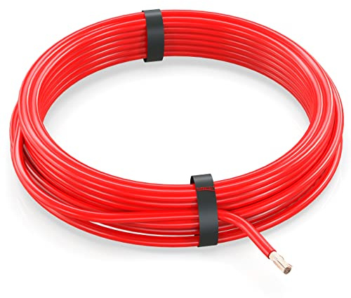 AUPROTEC Câble unipolaire 4,0 mm² FLRY-B Fil Électrique en Anneau: 5m, Rouge
