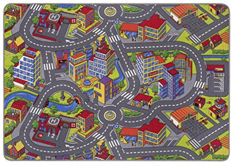 Misento Kinderteppich Straßenteppich Spielunterlage Kinderzimmer Schadstoff geprüft 140 x 200 cm