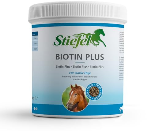 Stiefel Biotine Plus pour Chevaux, Formule Triple de qualité supérieure en biotine, méthionine et Zinc, pour Sabots forts, Peau, Fourrure, Corne, amélioration de la qualité des Sabots, favorise la