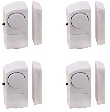 Set di 4 allarmi magnetici per porte e finestre. Bianco