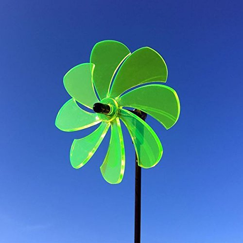 Elliot Lichtzauber - Sonnenfänger Windrad/stehendes Windspiel, 12 cm, inkl. 100 cm Stab, grün