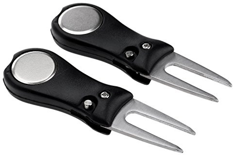 2Pcs Golf Pitchgabel Golf Tools Edelstahl Pitchgabel Golf Club Ball Putting Green Gabel Pitchmarken Golfer Kit