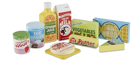 Melissa & Doug Fridge Food, Wooden Play Food for Kids Kitchen Playset, Play Kitchen Accessories, Preschool Toys for Girls & Boys Ages 3+