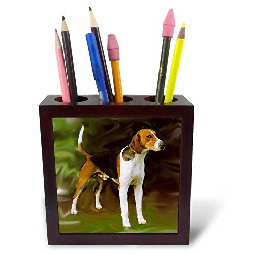 3dRose ph_4238_1 American Foxhound-Tile Pen Holder, 5-Inch