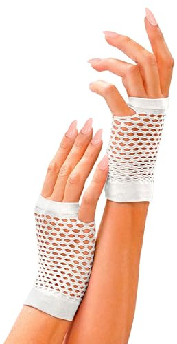 W WIDMANN MILANO Party Fashion - Fingerlose Netzhandschuhe, 80er Jahre, Karneval, Mottoparty