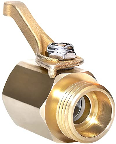 Underhill Garden Hose Shut Off Valve 3/4-Inch Hose Thread, Brass Hose Nozzle Connector, Attachment, Heavy-Duty Fittings, CV075H