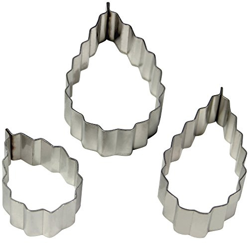 PME RL200 Stainless Steel Rose Leaf Cutters, Set of 3, Silver, 2 x 1.2 x 3.9 cm